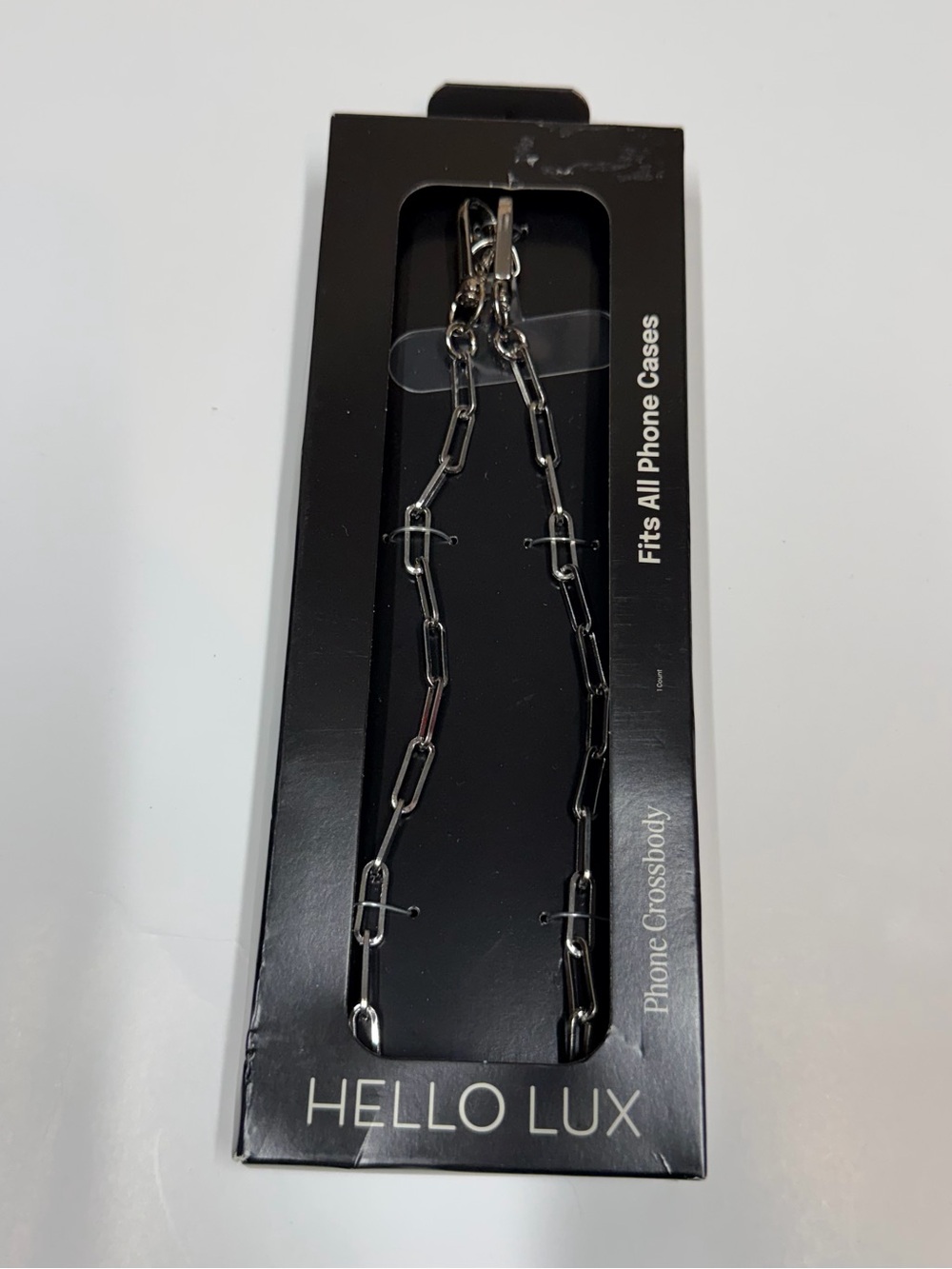 Silver Metal Phone Crossbody Chain - Link Wrist Strap
